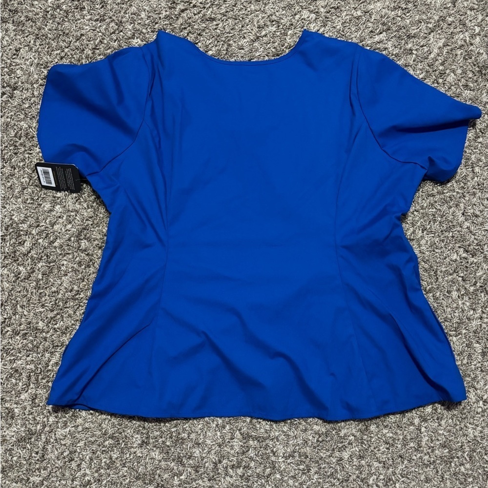 Jaanuu Women's Blue Zip-Front Scrub - Picture 7 of 9